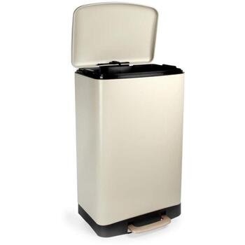 Salter Мусорное ведро с педалью BW14806, 50л, углеродная сталь, бежевый, 1 отсек, крышка, педаль (BW14806)