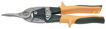 Skārdnieka šķēres, K3527, KAMASA TOOLS, sarkanas, 240 mm, kreisās puses griešanai, ar atsperi un bloķēšanas mehānismu (K3527)