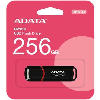 Adata USB флеш-накопитель AUV150-256G-RBK 256 ГБ, USB Type-A, 3.2 Gen 1, скорость чтения 100 МБ/с, черный (AUV150-256G-RBK)