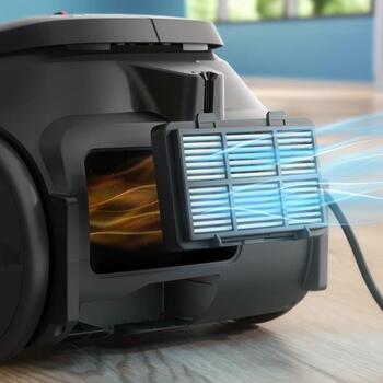 Philips пылесос XD1142/10, 800 W, 3 L, цилиндрический, сухая уборка, мешок для пыли, HEPA фильтр, 77 дБ (XD1142/10)