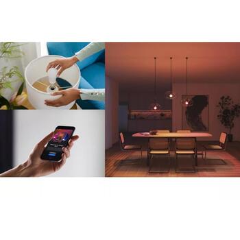 Philips Hue умный осветительный комплект 8721103103673, 3x8Вт, E27, 806лм, 2200-6500K, 16М цветов, Bluetooth/Zigbee, Hue мост (8721103103673)