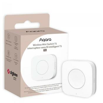 Aqara беспроводной мини-выключатель T1 WB-R02D, белый, 45 × 45 × 12 мм, ZigBee (WB-R02D)