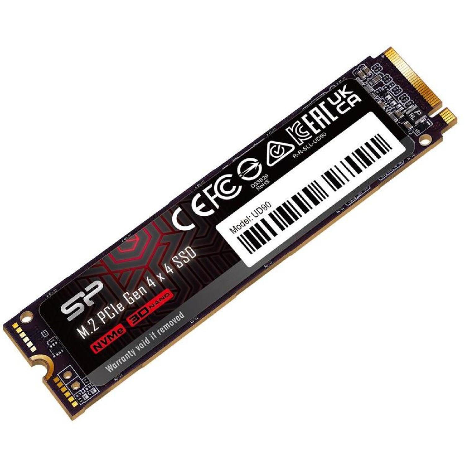 Silicon Power UD90 SSD, SP02KGBP44UD9005, 2 ТБ, PCIe 4.0, 5000 МБ/с, 4800 МБ/с, 3D NAND, 2280, 1.4, 1500 G, 0-70 °C (SP02KGBP44UD9005)