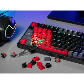 A4Tech Клавиатура A4TKLA47388, USB проводная, Черная, Красная, Механическая, RGB подсветка, Anti-Ghosting, Макро клавиши (A4TKLA47388)