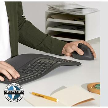 Logitech Беспроводная Мышь Lift 910-006495, 4000dpi, 4 кнопки, оптический сенсор, вертикальная, беспроводная, LED (910-006495)
