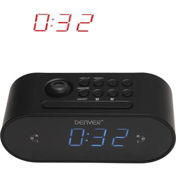 Denver Часы CRP-717 111131000380, 470 г, Черный, 60 мм, 67 мм, 160 мм, FM 87,5-108 МГц, Цифровой, LED, 2,29 см, Проекция, Красный (111131000380)