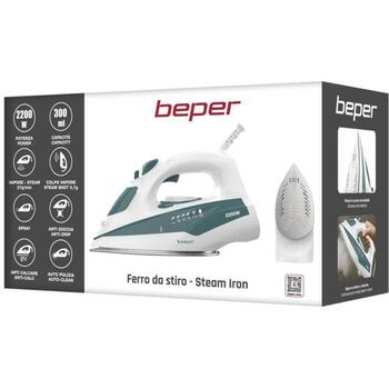 Beper Gludeklis P204FER005, 2200 W, 300 ml, 25–27 g/min, tērauda zole, vertikāls tvaiks, ūdens izsmidzināšana (P204FER005)