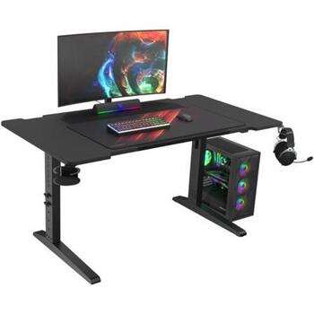 Genesis spēļu galds Holm 140 RGB NDS-2249, 140x75cm, 70-90cm, MDF, regulējams augstums, kabeļu pārvaldība, krūžu turētājs (NDS-2249)