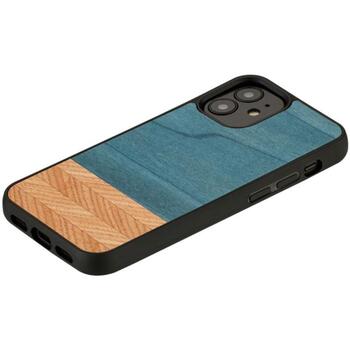 Man&Wood чехол M8531B, 68x134x10mm, 26g, дерево, поликарбонат, синий, совместим с Apple iPhone 12 mini (M8531B)