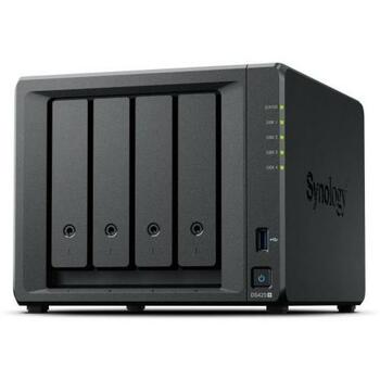 Synology NAS хранилище DS425+, 4 отсека, 2 ГБ ОЗУ, 2 RJ45, 2 USB 3.2, 28.25 Вт (DS425+)
