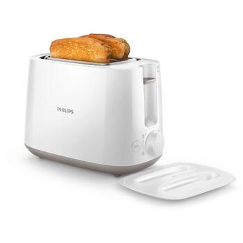 Philips Toaster HD2582/00 900 W, 2 slot(s), 8 brūnināšanas līmeņi, 220-240 V, 50-60 Hz, Plastmasa, Balts, Siltuma plaukts (HD2582/00)