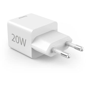 Hama Зарядное устройство 00201991, 100–240V AC, 20W USB-C, 18W USB-A, 2 порта, Power Delivery, белый (00201991)