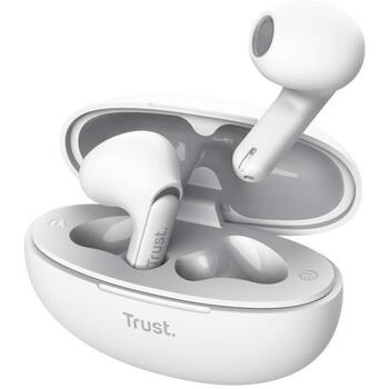 Trust austiņas 25173 Bluetooth TWS, 20-20000 Hz, 36 g, 2 mikrofoni, USB Type-C, 12 mm, balts (25173)