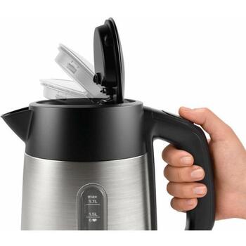 Bosch Чайник TWK4P440, 2400 Вт, 1.7 Л, Нержавеющая сталь, 360° поворотная база, Черный/Нержавеющая сталь (TWK4P440)