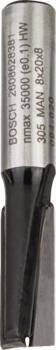 Pirkstfrēze frēze HM B=8 mm, l=20 mm,kāts 8mm, Rokas frēzēm, malu frēzēm GROPJU FRĒZE STANDARD FOR WOOD, 2608628381, BOSCH (2608628381)