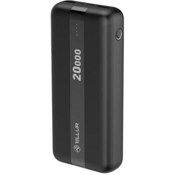 Tellur Power Bank PBC203 TLL158311, 20000mAh/74Wh (3.7V), Li-полимер, 5V/2.1A, защита от короткого замыкания, перезарядки (TLL158311)
