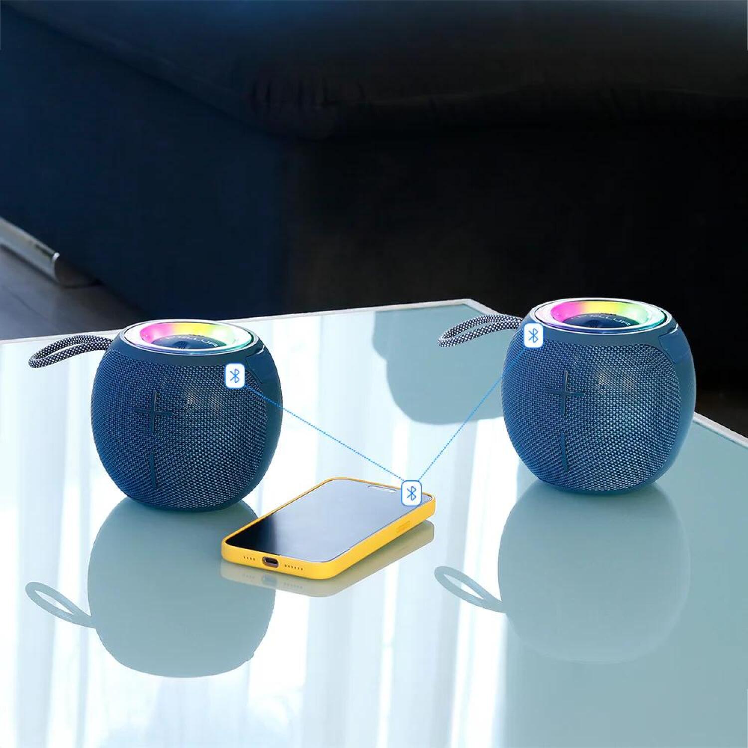 Tellur Bluetooth колонка TLL161271, 12W, синяя, IPX5, TWS, 2000mAh, 7h, USB-C, 100-20kHz (TLL161271)