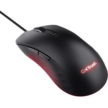 Trust USB datorpele GXT924 YBAR+ 24890, 25600 DPI, 50 G, 6 pogas, RGB apgaismojums, 1.8 m kabelis (24890)