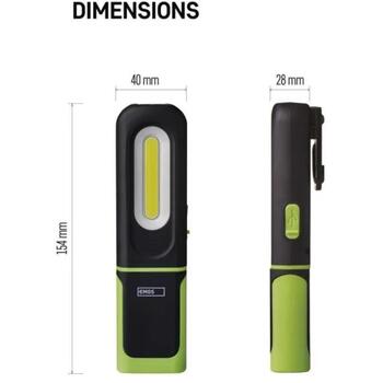 Emos перезаряжаемый рабочий свет P4537, 330 лм, 1200 мАч, COB LED 100 % – 330 лм, SMD LED 100 % – 60 лм, 3 режима (P4537)