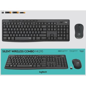 Logitech Tastatūra un pele MK295 920-009800, bezvadu, 10m, 3 pogas, klaviatūras akumulators AA, peles akumulators AA (920-009800)