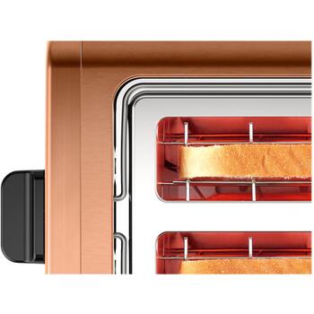 Bosch DesignLine Maizīšu sildītājs TAT4P429, 970 W, 2, Nerūsējošais tērauds, Varš/Melns, Automātiska izslēgšanās, Augsts pacēlums (TAT4P429)