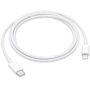 Apple USB-C–Lightning kabelis MUQ93ZM/A, 1 m, balts, USB 2.0, ātra uzlāde (MUQ93ZM/A)