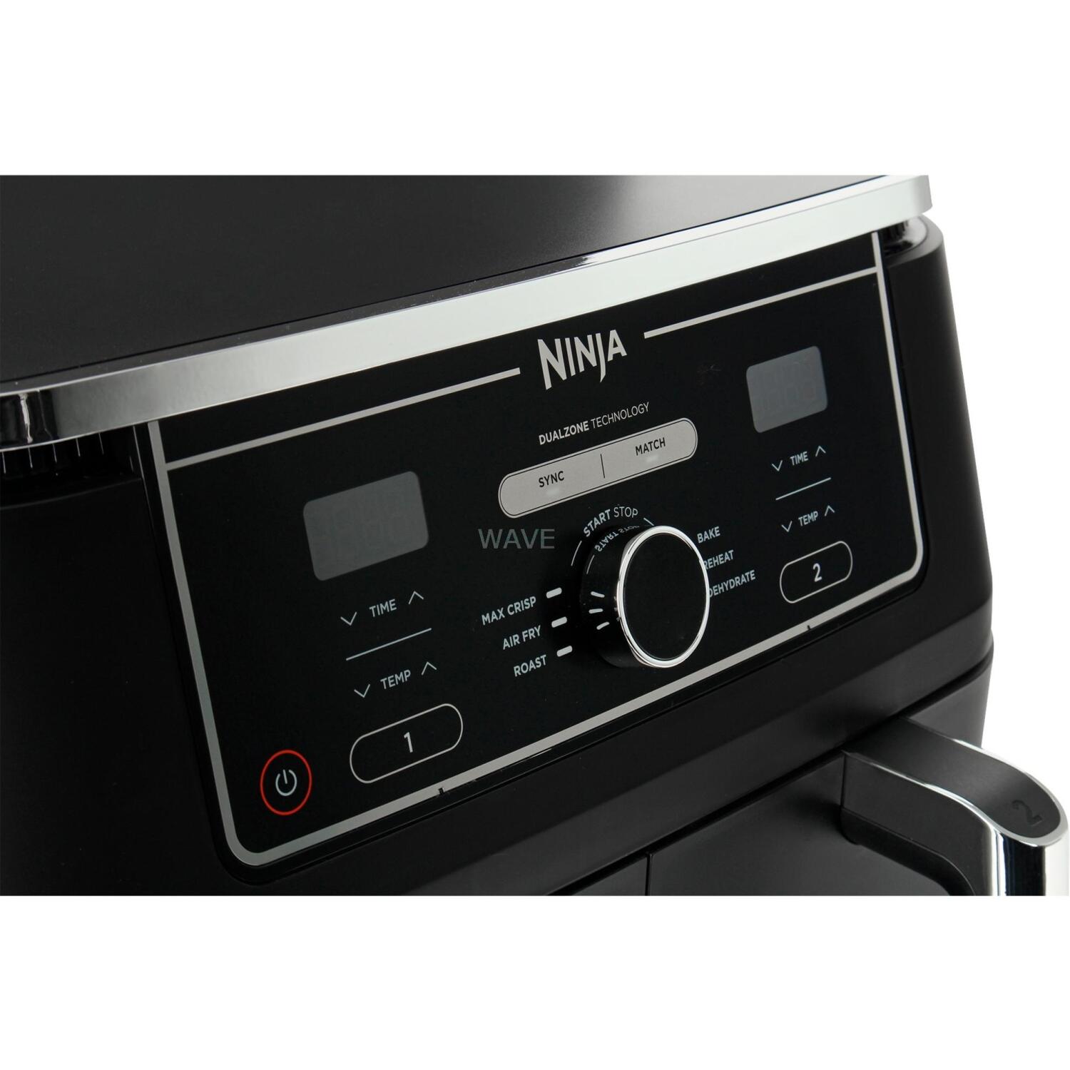 Ninja aerogrils AF400EU, 2470 W, 9.5 l, 40 - 240 °C, 2 gatavošanas zonas, 6 programmas, sinhronizācija, saderība (AF400EU)