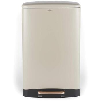 Salter Мусорное ведро с педалью BW14806, 50л, углеродная сталь, бежевый, 1 отсек, крышка, педаль (BW14806)