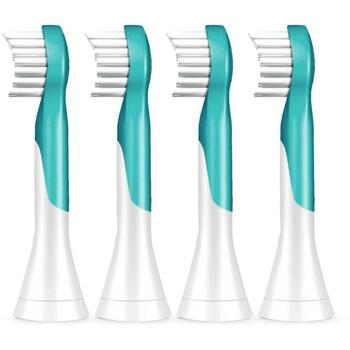 Philips Насадки для зубных щеток HX6034/90 4 шт., Мягкие щетинки, Синий/Белый, 62000 движений/мин, 3+ года (HX6034/90)