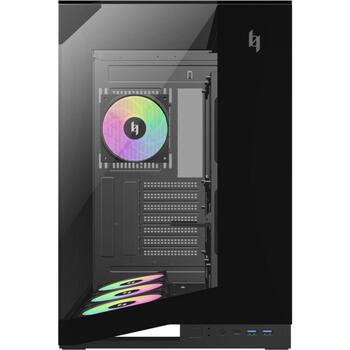 Gamemax Корпус NEX C56 VC BK, 30см x 44.6см x 44.8см, 7 слотов расширения, 2 x USB 3.2 Gen 1, 1 x USB-C 3.2 Gen 2, 1 x наушники (NEX C56 VC BK)