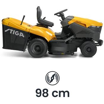 Stiga бензиновый трактор 2T0830481/ST1, мощность 10.8 кВт, двигатель 586 см³, ширина среза 98 см, объем коллектора 300 л, 2 лезвия (2T0830481/ST1)