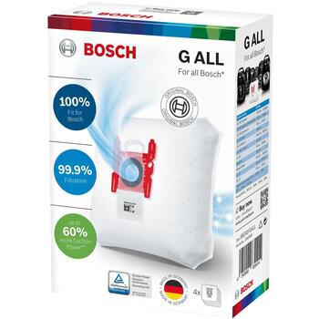 Bosch комплект аксессуаров для пылесоса BBZ41FGALL, 4 мешка для пыли, 1 фильтр, совместим с BSG71266, BSGL51269 (BBZ41FGALL)