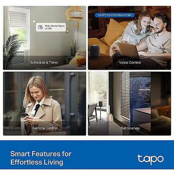 TP-Link viedais komutācijas modulis Tapo S112, 2400 MHz, 7 kanāli, AC, 150 W, 50/60 Hz, balts, Bluetooth, SmartThings (Tapo S112)