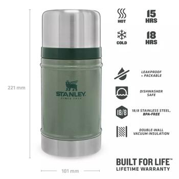 Stanley® Термос для еды Legendary Food Jar 2807936003, 0,7л, сталь 18/8, зеленый, тепло 15ч, холод 18ч (2807936003)