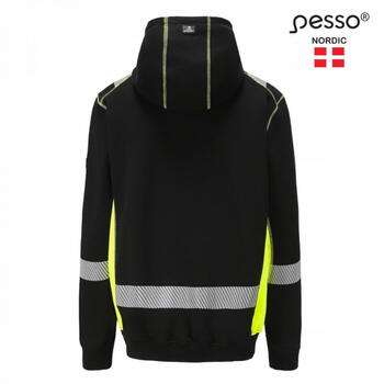 Pesso Hi-Vis куртка с капюшоном Jersey_HV JERSEY_HV-4XL, 4XL, черный/желтый, 65% хлопок/35% полиэстер, 300г/м² (JERSEY_HV-4XL)