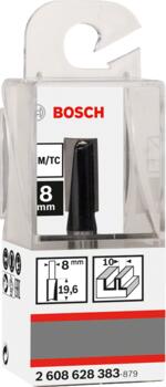 Pirkstfrēze frēze HM B=10mm, l=20 mm,kāts 8mm, Rokas frēzēm, malu frēzēm GROPJU FRĒZE STANDARD FOR WOOD, 2608628383, BOSCH (2608628383)