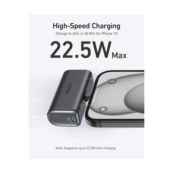 Супер удобный и компактный внешний аккумулятор 5000 mAh 12 W со встроенным USB-C разъёмом чёрный A1653H11 Anker (A1653H11)
