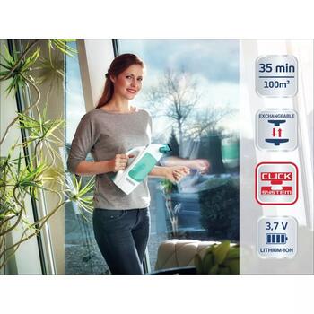 Leifheit Dry&Clean 1051000 вакуумный очиститель окон, 38мин, 110м², литий-ионный аккумулятор, угол 360°, съемный бак, насадка 17см (1051000)