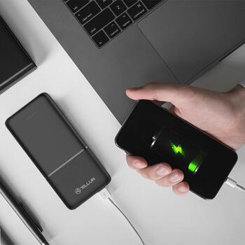 Tellur Power Bank akumulators TLL158481, 10000mAh, 5V/2.1A, 5V/1A, USB-C, USB x 2, īssavienojums, pārlādēšana, LED indikators (TLL158481)