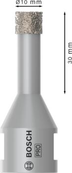 Dimanta kroņurbis 10 mm DrySpeed Best for Ceramic, Mazām leņķa slīpmašīnām PRO CERAMIC DRY KROŅURBIS, 2608599041, BOSCH (2608599041)