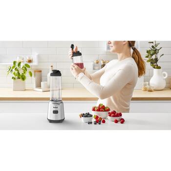 Tefal Блендер BL15FD, 300 Вт, 0.6 л, Tritan, нержавеющая сталь, 1 скорость, 2 бутылки на вынос (BL15FD)