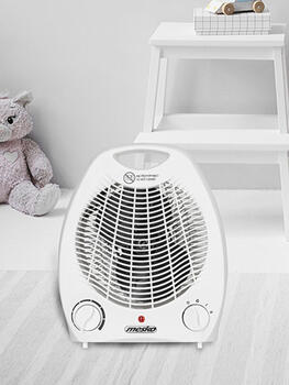 Super efektīvs un kompakts ventilatora sildītājs ar 2 jaudas režīmiem 1000/2000 W balts MS7719 Mesko (MS 7719)