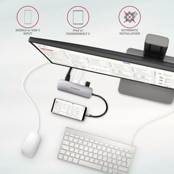 Axagon USB centrmezgls HMC-HCR3A, 3x USB 3.2, 1x HDMI, 1x SD, 1x microSD, 20 cm kabelis, alumīnija korpuss (HMC-HCR3A)