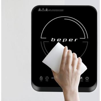 Beper Индукционная плита BF.700, 2000 W, Закаленное стекло, 10 уровней мощности, 10 температурных режимов, Программируемый таймер (BF.700)
