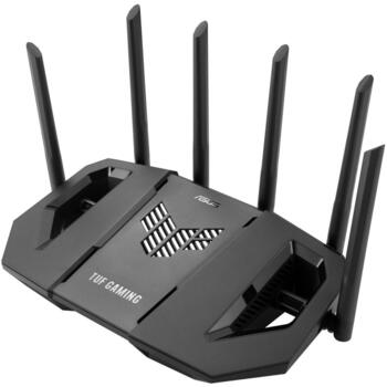 Asus беспроводной маршрутизатор TUF GAMING BE9400 9400 Мбит/с, три диапазона, 4 x 2.5G LAN, поддержка VPN, 6 антенн, черный (TUF GAMING BE9400 (TUF-BE9400))