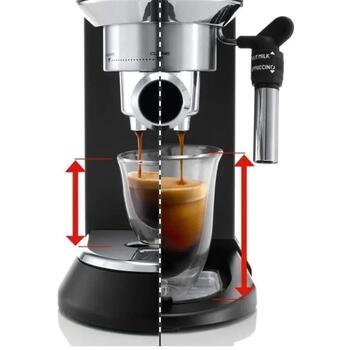 Delonghi Полуавтоматическая кофемашина EC685.BK, 15 бар, 1300 Вт, 1.1 л, паровой капучинатор, Thermoblock, сталь (EC685.BK)