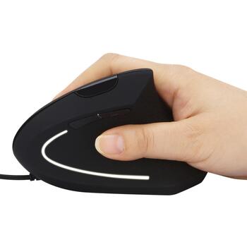 Sandberg 630-14 Vadu Vertikālā Pele, 2400 DPI, 6 pogas, USB Type-A, 1,5 m kabelis, Ergonomisks dizains, Melns (630-14)