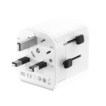 Gembird strāvas adapteris TPA-EU2A12-01-W 12W, USB 2.0 porti 2, balts, muciņa ar bērnu drošības aizsargiem (TPA-EU2A12-01-W)