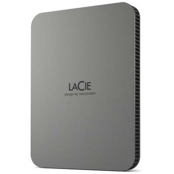 Lacie Внешний HDD 2TB STLR2000400 USB Type-C, 3.2 Gen 1, серый, защита паролем, USB-кабель в комплекте (STLR2000400)