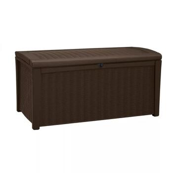 Keter Borneo Storage Box 29197731590, 416L, 129.5x70x62.5cm, коричневый, ротанг, запирается, сиденье на 2 чел. (29197731590)